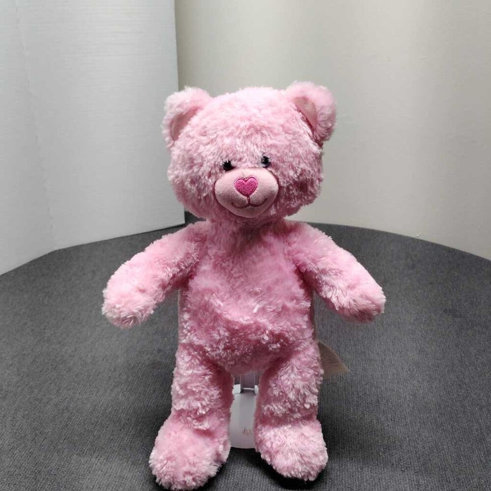 Build-A-Bear Workshop Pink Heart Nose Teddy Bear Plush Stuffed Toy
